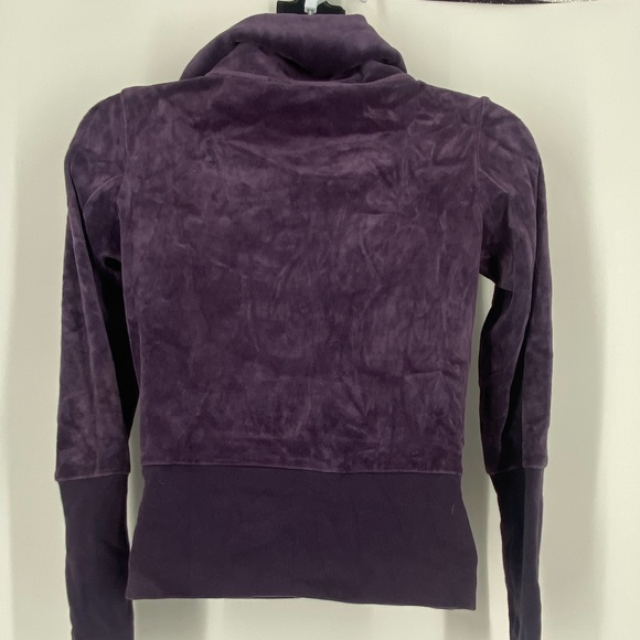 Vintage American Twisted Heart Velour Jacket Y2K Style – dark purple Size M - Picture 3 of 7